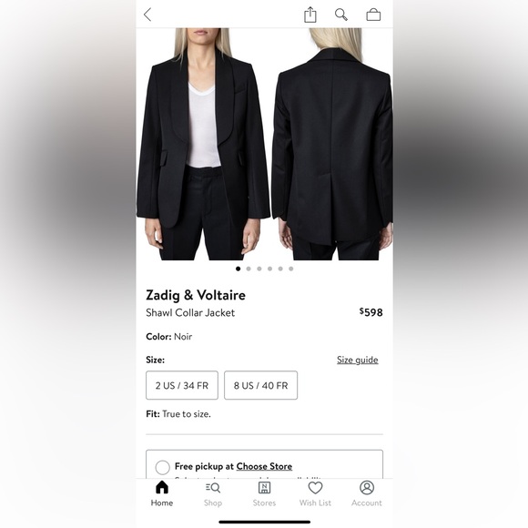 NWT Zadig & Voltaire Shawl Collar Jacket, black - Picture 10 of 13